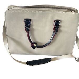 McLein leather computer bag well loved but has lots of life in it small area of